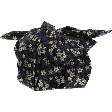 boîte cadeau de type japonais en tissu d'emballage pour boîte à lunch-70X70CM-Blue (1/4)