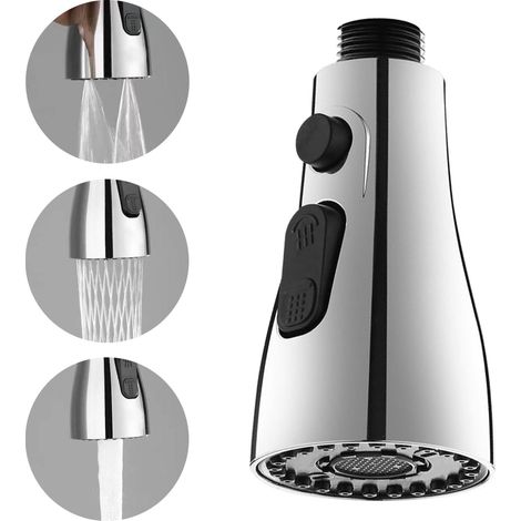 3 Modes Tête Robinet de Cuisine Remplacement, Douchette pour Mitigeur Cuisine, Extractible Douchette Evier Cuisine, Mitigeur Evier Cuisine Tete de Robinet, G1/2" (1/5)