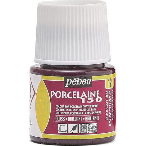 Peinture porcelaine Pébéo 150 Brillant Rouge étrusque N°12