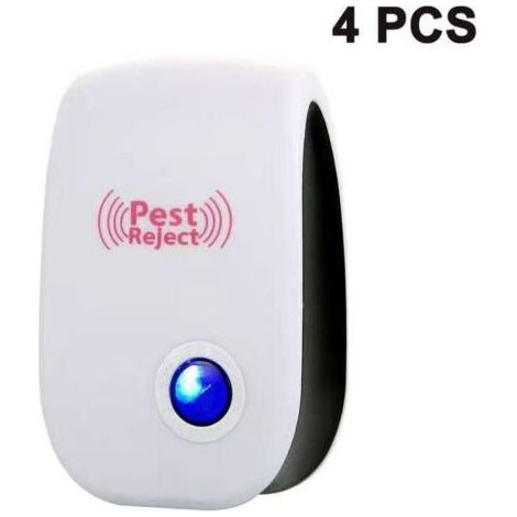 Ultrason Anti Moustique, 4 Pack Ultrason Souris et Rats & Insectes Répulsif Électronique, Répulsif Ultrason Anti-Rongeurs Insectes Anti Insectes, Moustiques, Fourmis, Rats, Araignées (1/5)