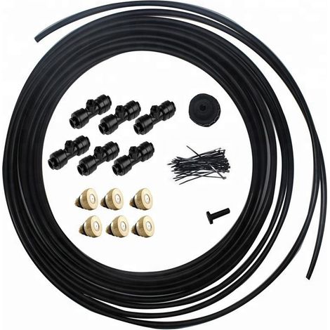 Kit de brumisation, buses en laiton, raccord tuyau arrosage, humidification serre terrasse jardin (1/5)