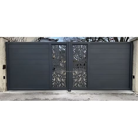 Portail Sarah 150x300/350 cm en aluminium à deux vantaux - 350 cm