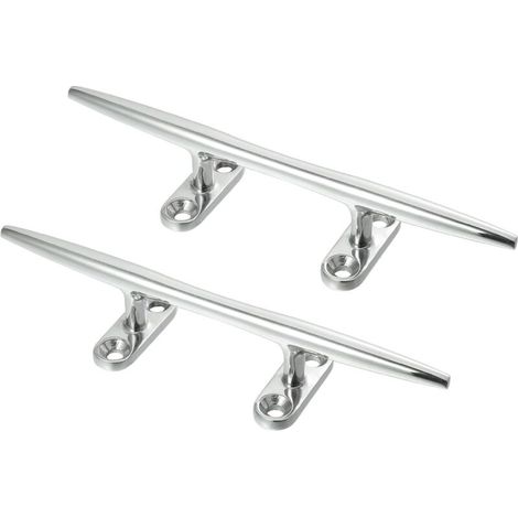2pcs 8 Pouces INOX Acier Mât Taquet Crochet Bateau Pont Corde Taquet (1/5)