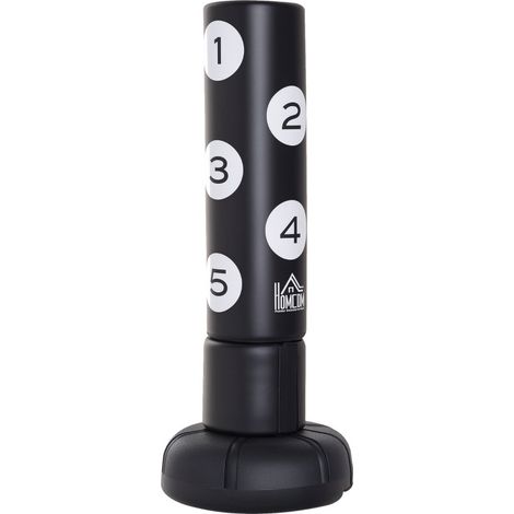 Sac de frappe sur pied 176 cm, base en HDPE à remplir d’eau ou de sable, noir OKMYHOME (1/5)