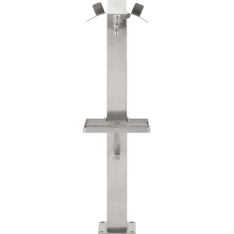 Maison Exclusive - Fontanella a Colonna in Acciaio Inossidabile Quadrata 95 cm (1/5)