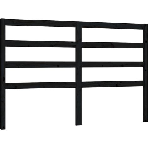 Tête de lit accessoire couchage chambre à coucher meuble 166 x 4 x 100 cm bois de pin noir TDL0202211