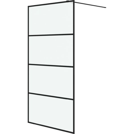 Maison Exclusive - Parete Doccia Walk in Nera 100x195 cm Vetro Smerigliato ESG