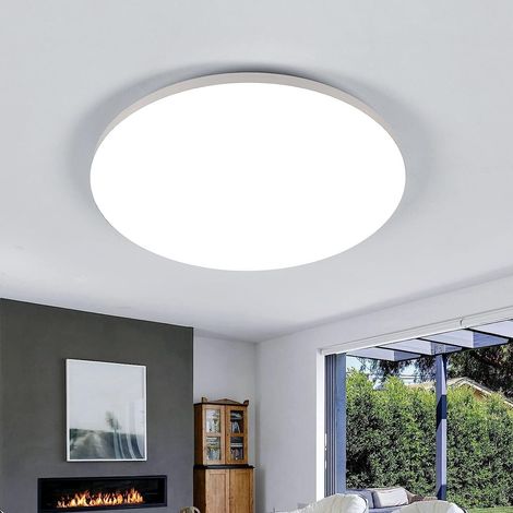 COMELY Runde weiße LED-Deckenlampe mit 30cm Durchmesser - 24W (Weißes Licht 6500K).
- Insekten- und Staubschutz