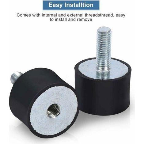 Supports d'amortisseur en caoutchouc Ensemble de 4 supports d'isolateur en caoutchouc avec goujons M8 Anti Vibration (1/4)