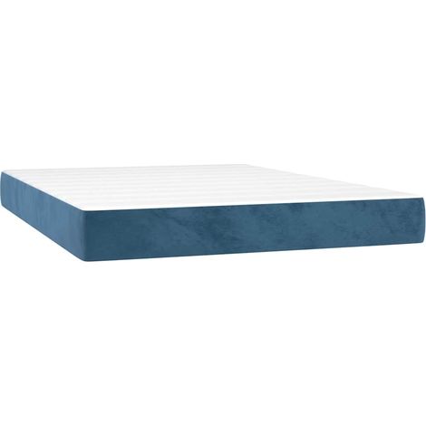 Maison Exclusive - Materasso a Molle Insacchettate Rigidità Media Blu Scuro 140x200x20 cm in Velluto (1/5)
