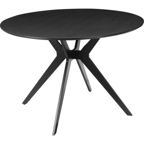 Philip-Table à manger 110 cm aspect bois noir (1/4)