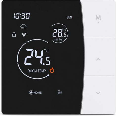 Thermostat Numérique 16 A pour Chauffage au Sol Électrique, Sans Wi-Fi, Blanc (1/5)
