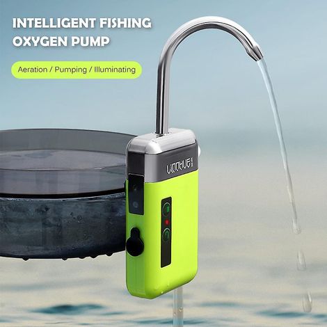 Tragbare Mini-Luftpumpe für den Außenbereich mit Ausströmerstein und Schlauch (3-in-1-Sensor, USB-Ladefunktion, automatische Abschaltung)