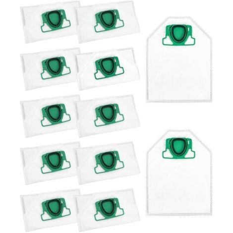 12 Kit Sacs d'aspirateur compatible avec Vorwerk Kobold VK200 FP200, Accessoires Sacs à Poussière Rechange pour VK 200 FP 200 (1/5)