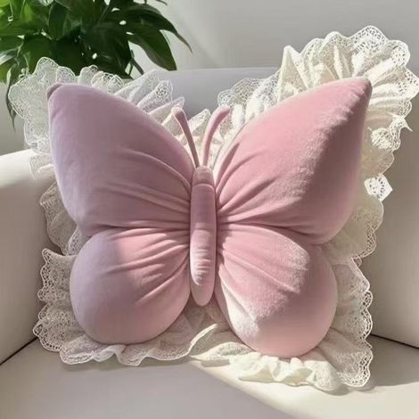 Coussin Peluche Nœud Dentelle - 55 cm - Décoration Intérieure Chambre Salon Étude - Cadeau Noël Anniversaire - 1 Pièce (1/5)