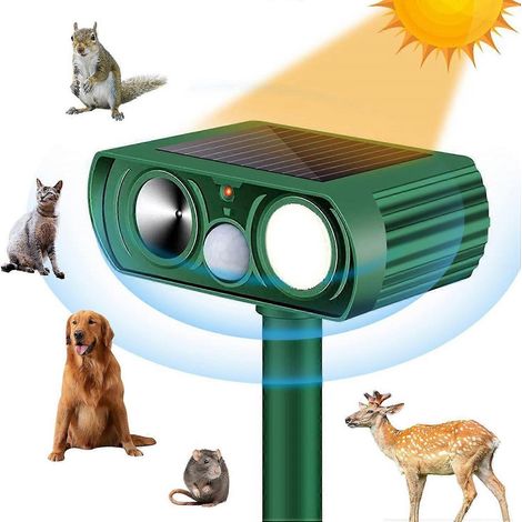 x RÉPULSIF SOLAIRE ULTRASONIQUE POUR CHATS, CHIENS ET RENARDS, ÉPOUSTOUFLEUR DE NUISIBLES, RÉPULSIF POUR JARDIN ( )