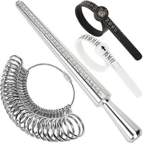 Ensemble d'outils de mesure de bagues en métal avec mandrin de mesure pour les doigts (1/5)