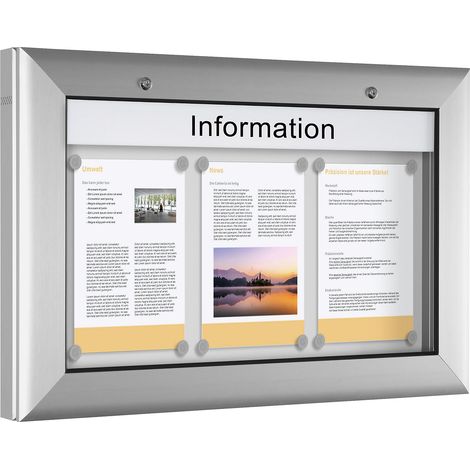 SCHAAR, Vitrine d'affichage, pour 3 x format A4, blanc pur, (1/4)
