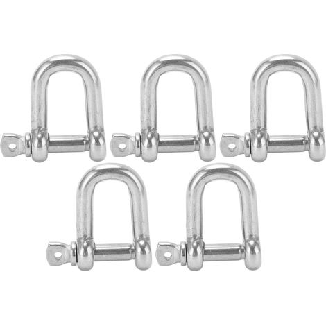 5 Pièces M6 Manille Droite Courte en Acier Inoxydable 304 Crochet de Levage pour Bateau (1/5)
