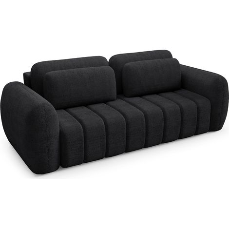 3-Sitzer-Sofa mit Bettkasten Cesar Schwarz