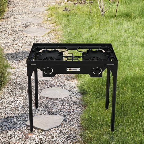 Table de camping pliante noir en métal 79 x 40 x 76 cm (1/5)