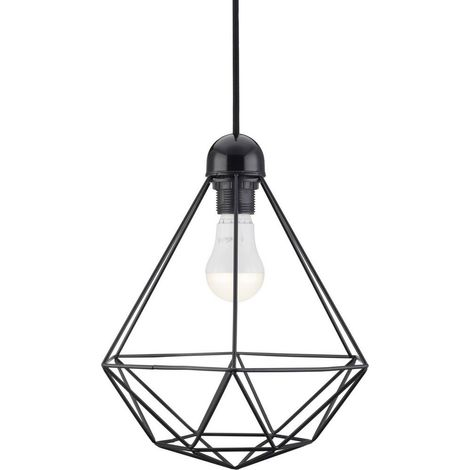 Nordlux Tees 84863003 Luminaire à suspendre LED E27 60 W noir S564051 (1/4)