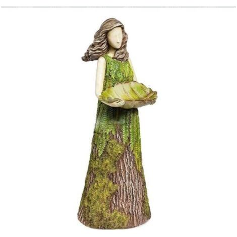 Décoration de jardin Forêt Fille Mangeoire à Oiseaux Résine Artisanat (15cm) (1/5)