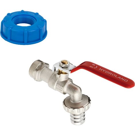 Lot de 1 Robinet en laiton pour cuve 1000 L et adaptateur de réservoir IBC 1" (1/5)