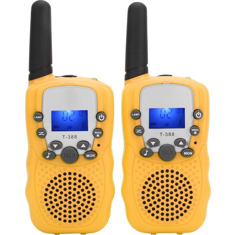 2 pièces Talkie-Walkie Enfant avec Écran LCD, Cadeau Anniversaire ou Nouvel An Portable - Jaune (1/5)