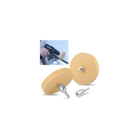Roue en caoutchouc 88mm pour enlèvement de décalcomanies – Vitesse 4000 tr/min – Adaptateur inclus pour perceuses et meuleuses