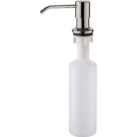 Ahlsen Distributeur de Savon pour Évier de Cuisine 500ML, Diffuseur Pompe Liquide, Caché Distributeur Liquide Vaisselle, Acier inoxydable, Gris (1/5)