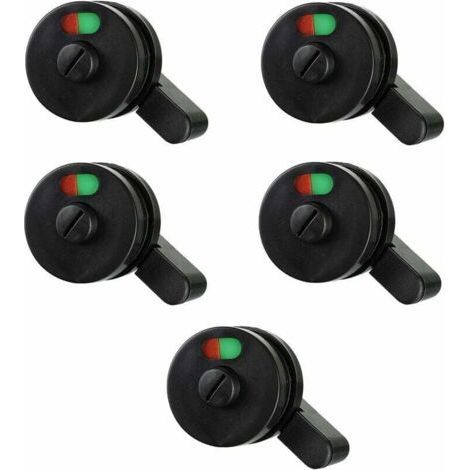 Indicateur de verrouillage de porte de séparation, indicateur d'intimité, verrou de porte de toilettes pour salles de bains et toilettes publiques, lot de 5, noir -INHHUB (1/5)