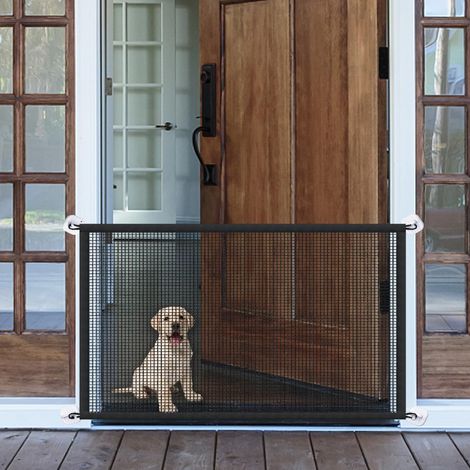 Barrière de porte, portable, pour chien, 153 x 78 cm, en maille, pour la maison, la sécurité des animaux domestiques (1/5)