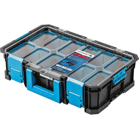 Boite à Outils avec Couvercle en Polycarbonate et Compartiments HT7G503, Outils Bricolage, Boîte à Outils avec Charge jusqu'à 20 kg, Fermetures ABS, Construction Modulaire (1/5)