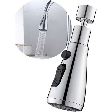 Grifo de cocina, Extensión extendida, Rotación de 360°, Grifo extraíble, Ajustable en 3 posiciones, 3 niveles antisalpicaduras (1/5)