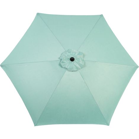 Double parasol rectangulaire extérieur 2,7m, manivelle, vert clair (pied non inclus) (1/5)