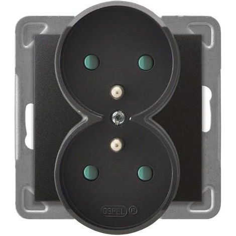 Prise double avec volets anthracite GP-2YRZP/m/50