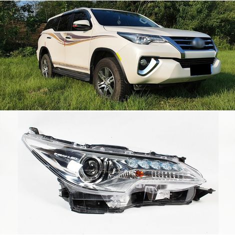 Phare Avant Gauche pour Toyota Fortuner 2016 SUV, Bloc Optique Avant Côté Conducteur, Projecteur de Remplacement 12V 55W en ABS, Feu de Croisement / Feu de Route / Feu de Position, Version Haut de Gam (1/3)