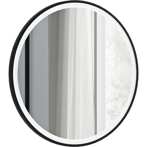 BERNSTEIN - Specchio da bagno rotondo a LED 60cm cornice nera, antiappannamento, intensità luminosa regolabile, sensore di movimento - VARO FRAME Ø60 cm (1/5)