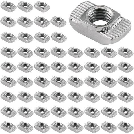 (EU40M8)Lot de 60 écrous à tête de marteau Filetage M8 4040 Profil Acier au carbone Fente en T Écrous à rainure en T Écrous marteaux pour profilé en aluminium Fente d'extrusion (1/5)