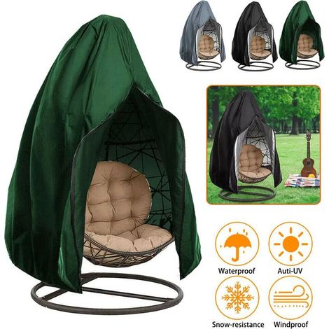 Housse de protection anti-poussière pour balancelle de jardin suspendue, verte