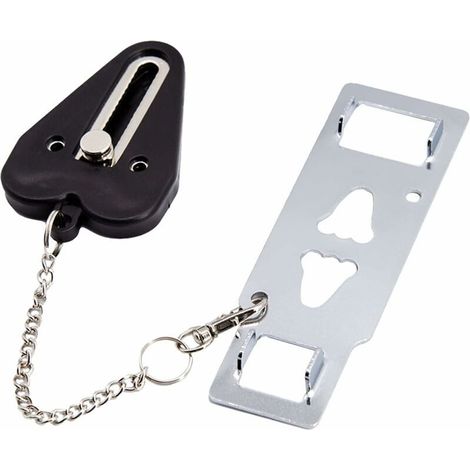 Sécurité de Serrure de Porte Portable, Utilisée Pour la Sécurité à Domicile, Serrure de Porte de Voyage, Serrure Essentielle de Dortoir(Noir) (1/5)