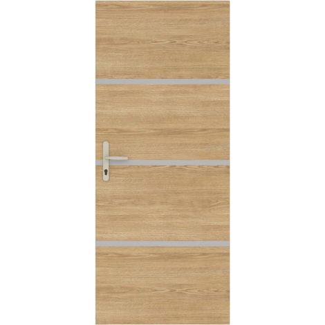 Nordlinger – Kit rénovation porte décor chêne – 4 placages bois thermocollants – 3 profils aluminium – Dimensions placages L83 x H50 cm