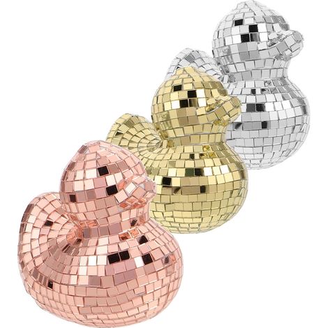 de 3 Canards Disco Miroir en Verre R fl chissant D corations (1/5)