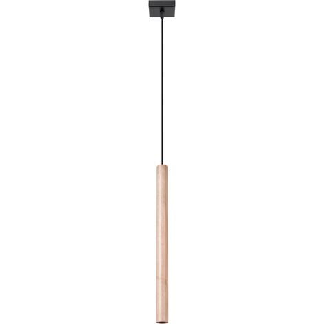 Lámpara colgante Vacu 1 luz, madera natural (1/5)