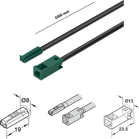 CAVO DI PROLUNGA HAFELE LOOX5 24V PER LAMPADE MONOCROMATICHE MM.1000 833.95.718