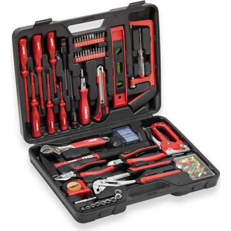 Meister Werkzeugkoffer 60-teilig Kunststoffkoffer Werkzeug Set Seitenschneider