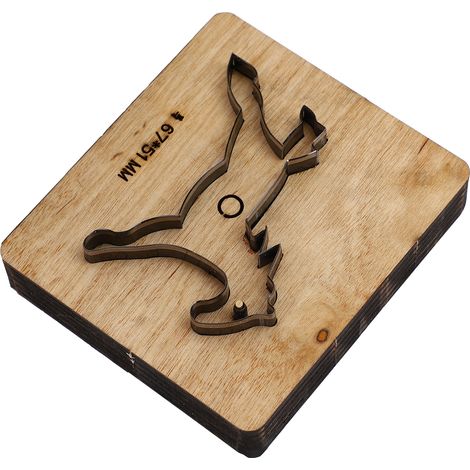 Matrice de découpe pour cuir en forme de cheval, bords nets, en acier allié, 67 x 51 mm (1/5)