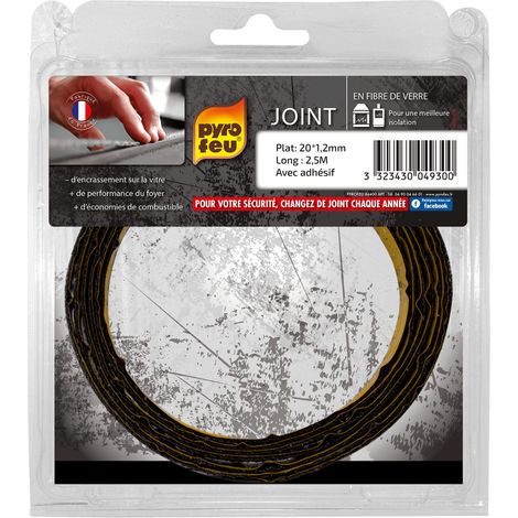 Pyro Feu 20 Joint réfractaire Auto-Collante, Fibre de Verre, Noire, Standard