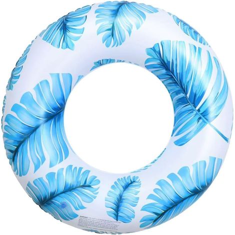 Bouée géante en forme de feuille tropicale - Tube de natation gonflable pour adolescents et adultes, décoration pour fêtes à la plage ou à la piscine et accessoire photo (1/5)